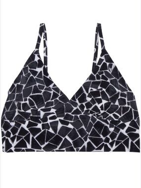 Black & White Mosaic Bralette - Women Intimates by Norma Kamali. M